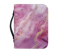 Ceudet Funda de Biblia para mujer, bolsa grande de transporte de la Biblia, Blanco mármol, L