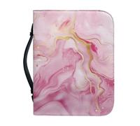 Ceudet Funda de Biblia para mujer, bolsa grande de transporte de la Biblia, Mármol rosa dorado, X-Large