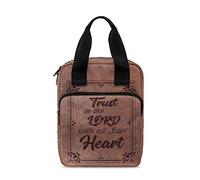 Ceudet Funda de Biblia para mujer, funda de Biblia, funda de Biblia, bolsa de mano para hombres con bolsillo con cremallera, Confía en el Señor con todo tu corazón, Talla única
