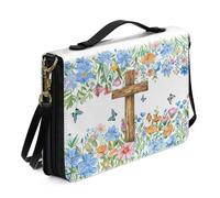 Ceudet Funda de Biblia para mujer, funda grande para Biblia con correa para el hombro, funda de transporte para mujeres y niñas, funda portátil para Biblia, Be Still and Know That I am God, talla XL,
