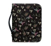 Ceudet Funda de Biblia para mujeres y hombres, bolsos de moda para accesorios bíblicos, funda de transporte de la Biblia con bolsillo con cremallera, regalos, Flores de colibrí, XXLarge