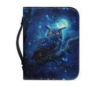 Ceudet Funda de Biblia para mujeres y hombres, funda de transporte portátil para libros de iglesia con asa, regalos para la iglesia A, A y A, XL, Búho azul, X-Large