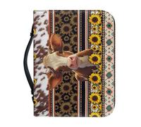 Ceudet Funda de Biblia verde con asa, The Ais My Song, almacenamiento de bolígrafos, piel sintética, impermeable, multifuncional, duradera, bolsa para la Biblia, 2XL, American Tribal Navajo Girasol