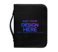 Ceudet Funda de cuero para Biblia con una cubierta de la Biblia pequeña de cuero con asa y fundas de la Biblia con cremallera para estudio bíblico católico AGifts, Personalizado, L