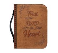 Ceudet Funda de cuero para la Biblia para mujeres y niñas, girasol y salmo, bolsa de transporte para libros de la Biblia, bolsa de iglesia con bolsillos con asa, Salmo, L