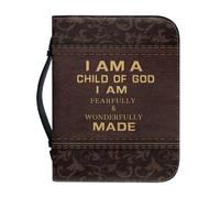 Ceudet Funda de cuero para la Biblia para mujeres y niñas, girasol y salmo, bolsa de transporte para libros de la Biblia, bolsa de iglesia con bolsillos con asa, Escritura, L