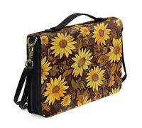 Ceudet Funda de la Biblia con diseño de colibrí para mujeres y hombres, bolsa de mano con estampado de flores de hibisco con correa para el hombro, funda de piel sintética para estudio, accesorios de