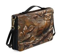 Ceudet Funda de la Biblia con diseño de colibrí para mujeres y hombres, bolsa de mano con estampado de flores de hibisco con correa para el hombro, funda de piel sintética para estudio, accesorios de