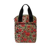 Ceudet Funda de la Biblia con marcapáginas, funda para la Biblia para mujeres y hombres, bolsa de la Biblia con bolsillo con cremallera, Leopardo rosa roja, Talla única
