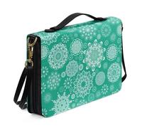 Ceudet Funda de la Biblia occidental para mujeres y hombres con bolsillos, fundas de cuero para la Biblia para mujeres y hombres, Mandala verde, XX-Large