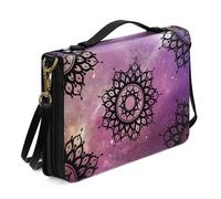 Ceudet Funda de la Biblia occidental para mujeres y hombres con bolsillos, fundas de cuero para la Biblia para mujeres y hombres, Mandala negro, X-Large