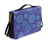 Ceudet Funda de la Biblia occidental para mujeres y hombres con bolsillos, fundas de cuero para la Biblia para mujeres y hombres, Mandala azul, XX-Large