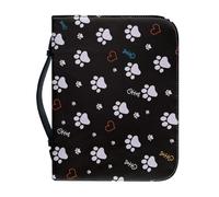 Ceudet Funda de piel para Biblia para mujeres y hombres, Pata de perro blanca, L
