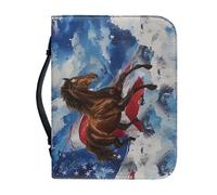 Ceudet Funda de piel para Biblia personalizada, Bandera americana, L