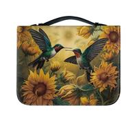 Ceudet Funda de piel sintética con diseño de colibrí para mujeres y hombres, funda para libro, soporte para chequera, bolígrafos, diario de estudio, organizador de biblioteca, bolsa de biblioteca,