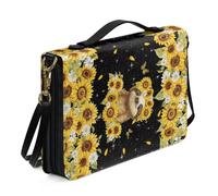 Ceudet Funda de piel sintética con estampado de colibríes y flores retro con correa para el hombro, funda de transporte para libros para mujeres y hombres, bolsa de la Biblia, protector de escrituras,
