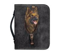 Ceudet Funda de piel sintética con patrón floral, The Ais My Strength and My, funda para Biblia con asa y cremallera, bolsa de la Biblia para mujer, para estudio de la Biblia, al aire libre, viaje