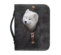 Ceudet Funda de piel sintética con patrón floral, The Ais My Strength and My, funda para Biblia con asa y cremallera, bolsa de la Biblia para mujer, para estudio de la Biblia, al aire libre, viaje