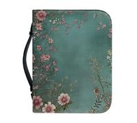 Ceudet Funda de piel sintética para la Biblia para hombres y mujeres, funda para la Biblia Aand Cross, funda para libro de la Biblia, L, Flores rosas 3, X-Large