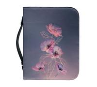 Ceudet Funda de piel sintética para la Biblia para hombres y mujeres, funda para la Biblia Aand Cross, funda para libro de la Biblia, L, Pink Flowers 2, L