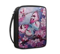 Ceudet Funda de transporte de la Biblia con diseño de cruz de girasol para mujer, multiusos, protector de Biblia para mujer, tamaño grande, Mariposa cereza, Talla única