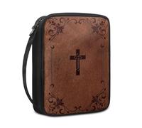 Ceudet Funda de transporte de la Biblia con diseño de cruz de girasol para mujer, multiusos, protector de Biblia para mujer, tamaño grande, Cruz retro, Talla única