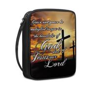 Ceudet Funda de transporte de la Biblia con diseño de cruz de girasol para mujer, multiusos, protector de Biblia para mujer, tamaño grande, Cross Sunset, Talla única