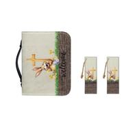 Ceudet Funda de transporte de la Biblia con sombrero verde de San Patricio para mujeres con marcapáginas de piel sintética para niñas, bolsa de almacenamiento de la Biblia con ranuras para bolígrafos,