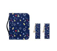 Ceudet Funda de transporte de la Biblia de piel sintética para mujer, fundas portátiles para Biblia con marcadores para niñas, práctica bolsa de mano para la Biblia, Lindo garabato, 2XL-12"x9"x2.4"