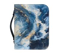 Ceudet Funda de transporte de la Biblia para mujer, bolsas de Biblia personalizadas, Mármol azul oscuro, X-Large