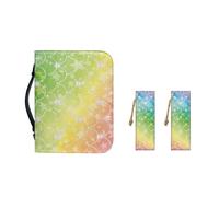 Ceudet Funda de transporte de piel sintética con marcapáginas, funda de Biblia para mujeres y niñas, bolsa portátil de moda, Sirena colorida, M-9.2"x6.3"x1.6"