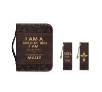 Ceudet Funda de transporte de piel sintética con marcapáginas, funda de Biblia para mujeres y niñas, bolsa portátil de moda, Estampado de cruz de Pascua, M-9.2"x6.3"x1.6"