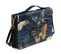 Ceudet Funda de transporte para libro con estampado bohemio, funda de piel sintética, organizador de libros para estudio de oración, protector de escrituras, L, Mariposa retro, L