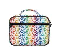 Ceudet Funda para Biblia, bolsa de estudio de la Biblia, lindas fundas para la Biblia, Huellas de perro arcoíris, Talla única