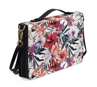 Ceudet Funda para Biblia con diseño de pata de perro con almacenamiento para bolígrafos, funda para la Biblia para mujer con correa para el hombro, funda de piel con cremallera, bolsa de iglesia, rosa