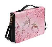 Ceudet Funda para Biblia con diseño de pata de perro con almacenamiento para bolígrafos, funda para la Biblia para mujer con correa para el hombro, funda de piel con cremallera, bolsa de iglesia, rosa