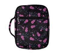 Ceudet Funda para Biblia con patrón de mármol azul, grande, multifuncional, con ranuras para bolígrafos y bolsillos internos, organizador de la Biblia, Nota musical para violonchelo, Talla única