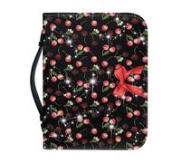 Ceudet Funda para Biblia de cuero para niños, funda extra grande para la Biblia para mujeres y hombres, protector de la Biblia, Pajarita cereza, L