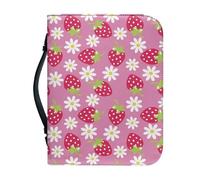 Ceudet Funda para Biblia de cuero para niños, funda extra grande para la Biblia para mujeres y hombres, protector de la Biblia, Margarita blanca fresa, L