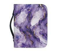 Ceudet Funda para Biblia de piel sintética para mujeres y niñas, con asa superior, protector de accesorios, lindo gato, M, Mármol morado, XX-Large