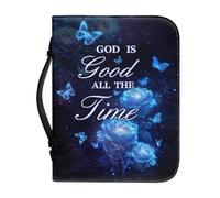 Ceudet Funda para Biblia de piel sintética para mujeres y niñas, con asa superior, protector de accesorios, lindo gato, M, Salmos y mariposas, L