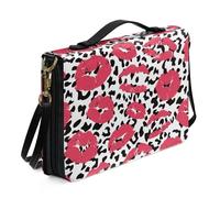 Ceudet Funda para Biblia para mujeres y hombres, funda de piel para Biblia occidental, fundas para la Biblia para mujeres y hombres con bolsillos, Labios rojos, XX-Large