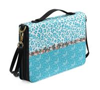 Ceudet Funda para Biblia para mujeres y hombres, funda de piel para Biblia occidental, fundas para la Biblia para mujeres y hombres con bolsillos, Blue Animal Spot, X-Large