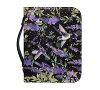 Ceudet Funda para Biblia para mujeres y hombres, funda de transporte de la Biblia para la iglesia, escuela, viajes, protector de la Biblia de moda con asa, Colibrí morado lavanda, XXLarge