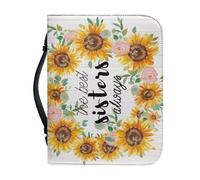 Ceudet Funda para Biblia para mujeres y hombres, funda de transporte de la Biblia para la iglesia, escuela, viajes, protector de la Biblia de moda con asa, Girasol Rose The Best Sisters Always, M
