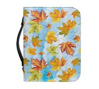 Ceudet Funda para Biblia para mujeres y hombres, funda de transporte de la Biblia para la iglesia, escuela, viajes, protector de la Biblia de moda con asa, Hojas de arce otoñales cielo azul,