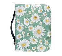 Ceudet Funda para Biblia para mujeres y hombres, funda de transporte de la Biblia para la iglesia, escuela, viajes, protector de la Biblia de moda con asa, Margarita blanca, XXLarge