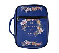 Ceudet Funda para la Biblia con estampado de mariposas y noche estrellada para mujeres y hombres, con marcapáginas, bolsa con bolsillos y cremallera para estudiar, Be Joyful in Hope Floral, Talla
