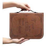Ceudet Funda para la Biblia marrón para mujeres y hombres, bolsa de transporte clásica con cremallera, protector de la Biblia para Iglesia, libro grande, confía en el Awith All Your Heart, Esqueleto