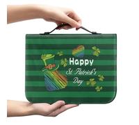 Ceudet Funda para la Biblia marrón para mujeres y hombres, bolsa de transporte clásica con cremallera, protector de la Biblia para Iglesia, libro grande, confía en el Awith All Your Heart, Feliz día